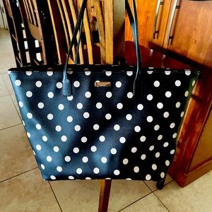 Kate Spade black and cream polka dot tote. Hardly worn. Like new.